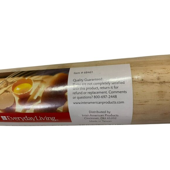 Everyday Living Rolling Pin NEW Natural Hardwood - Picture 7 of 8